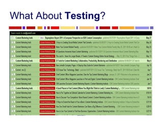 What About  Testing ?  
