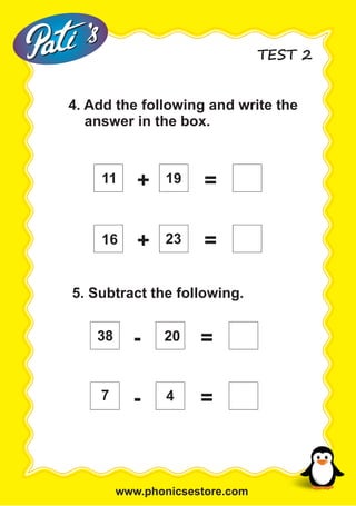 Senior Math Tests MaRRS Pre School Bee - MATHS - National - Senior KG - Practice Tests | PDF