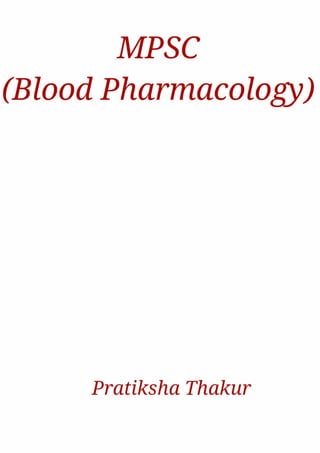 MPSC (Blood Pharmacology) 
