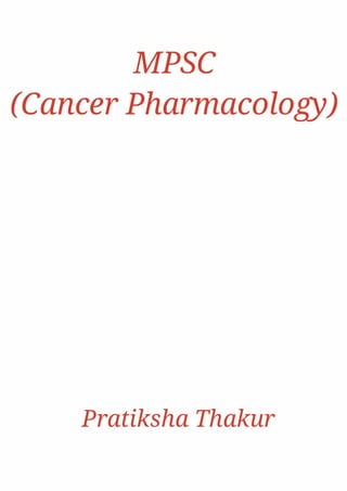 MPSC (Cancer Pharmacology) 