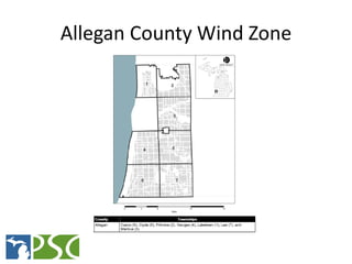 Allegan County Wind Zone




    M ICHIGAN P UBLIC S ERVICE C OMMISSION
 