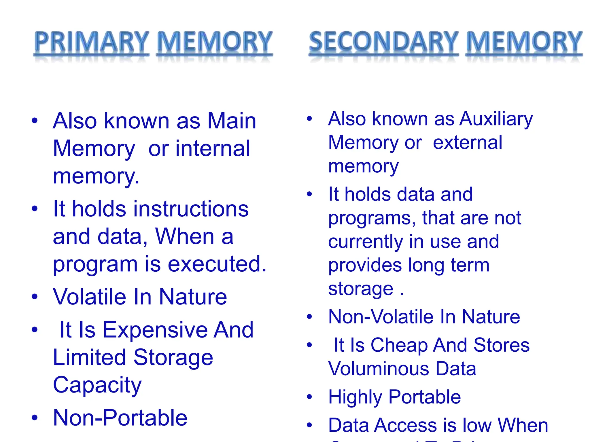 Computer memory and its types designed for students PPT