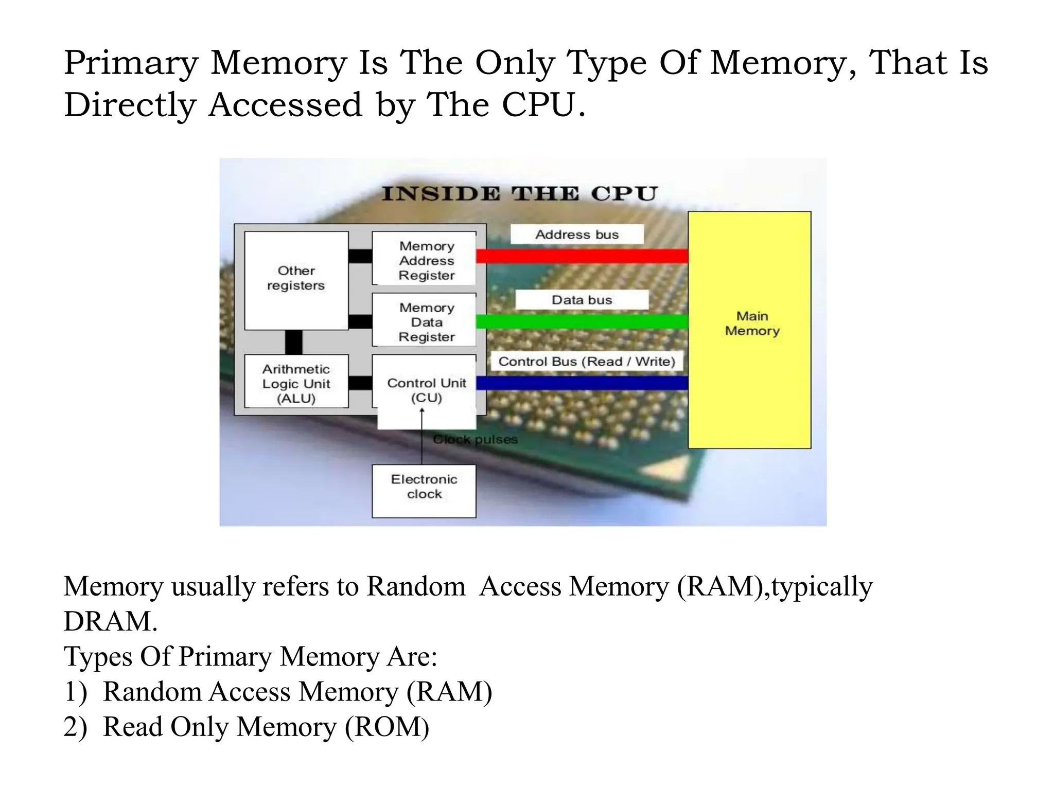 Computer memory and its types designed for students PPT