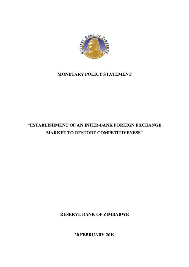 Zimbabwe S 2019 Monetary Policy Statement - 
