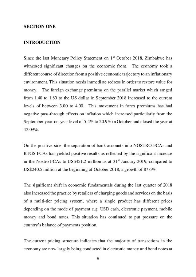 Zimbabwe S 2019 Monetary Policy Statement - 