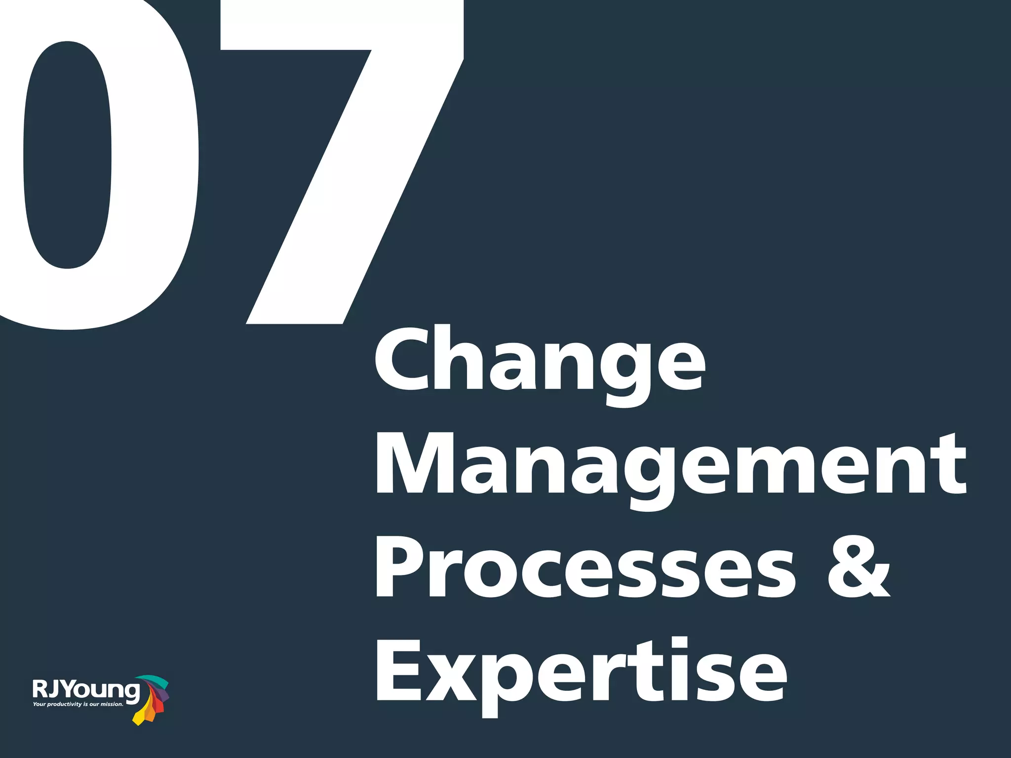 Change
Management
Processes &
Expertise
07
 