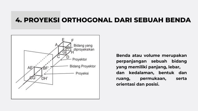 PROYEKSI ORTHOGONAL MATA KULIAH GAMBAR TEKNIK, TEKNIK SIPIL | PPTX