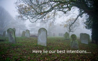 Here	lie	our	best	intentions….
 