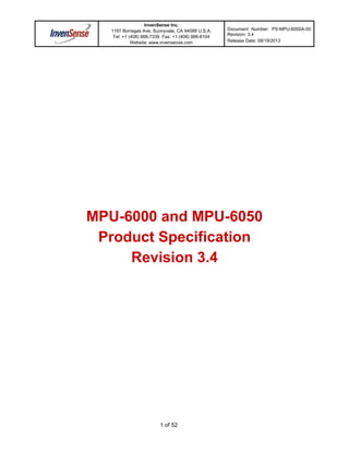 Mpu 6050 data-sheet | PDF