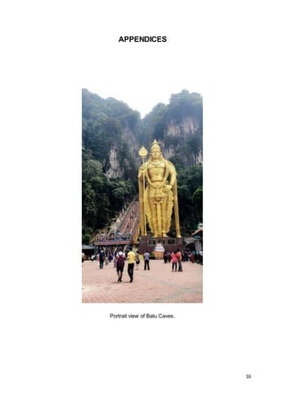 16
APPENDICES
Portrait view of Batu Caves.
 