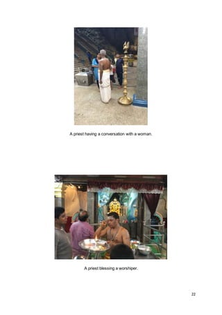 22
A priest having a conversation with a woman.
A priest blessing a worshiper.
 