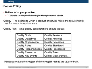 Promise Requirements Identifying a project in trouble and re-planning | PPT
