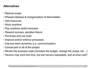 Identifying a project in trouble and re-planning | PPT