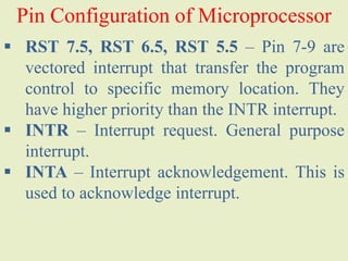 Rst Pin Configuration Brief Architecture of 8085 microprocessor | PDF