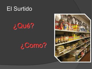 El Surtido

  ¿Qué?

     ¿Como?
 