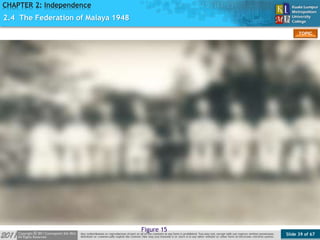 Slide 39 of 67
TOPIC
CHAPTER 2: Independence
2.4 The Federation of Malaya 1948
Figure 15
 