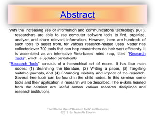 Research Tools-part 1- by dr. nader ale ebrahim | PDF