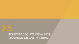 5
MONETIZAÇÃO ATRATIVA DOS
RECURSOS DE GÁS NATURAL
 
