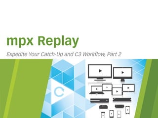 mpx Replay 
Expedite Your Catch-Up and C3 Workflow, Part 2 
 