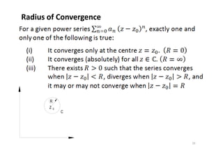 Radius of Convergence
Z 0
R
C
33
 