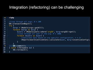 Integration (refactoring) can be challenging
 