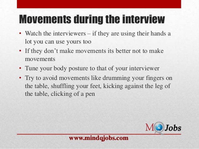 Mindqjobs.com : Interview Body Language