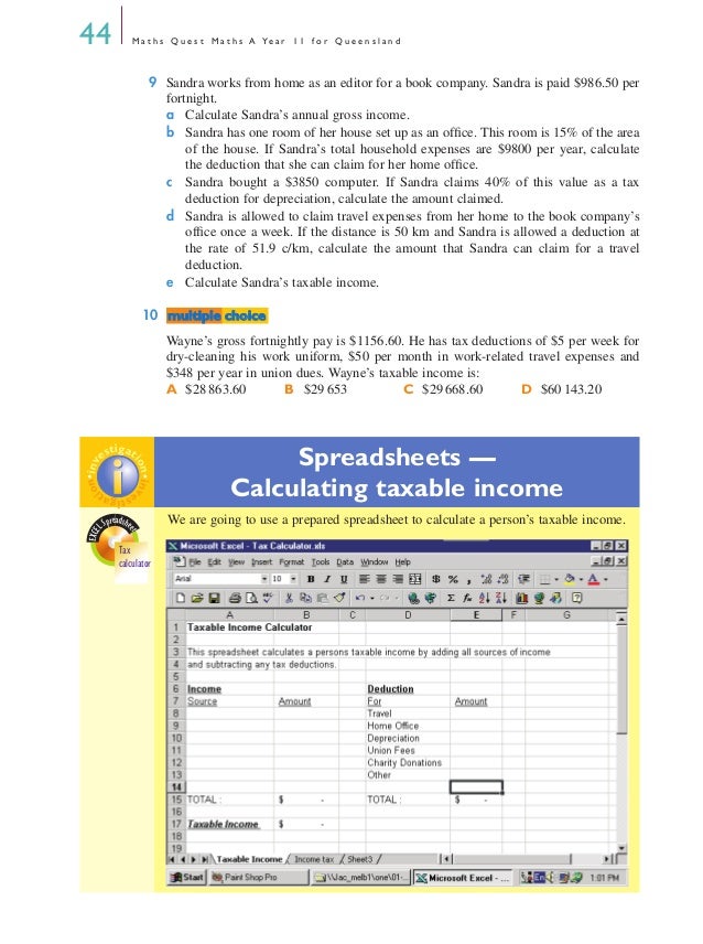 Calculate taxable income of company in australia example
