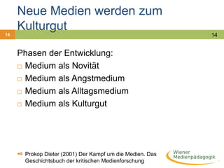 Pädagogisch ReaktionenStadium der Irritation und AblehnungStadium der Vereinnahmung und Instrumentalisierung Stadium der medienangemessenen Auseinandersetzung 21Merkert, Rainald (1992) Medien und Erziehung. Einführung in pädagogische Fragen des Medienzeitalters nach Schrammel, Sabrina (2ßß7) Play based learning Die Aktivität des Computerspielens als Lernanlass 