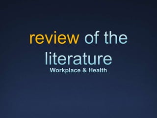 Worksite health promotion 3 12 2009