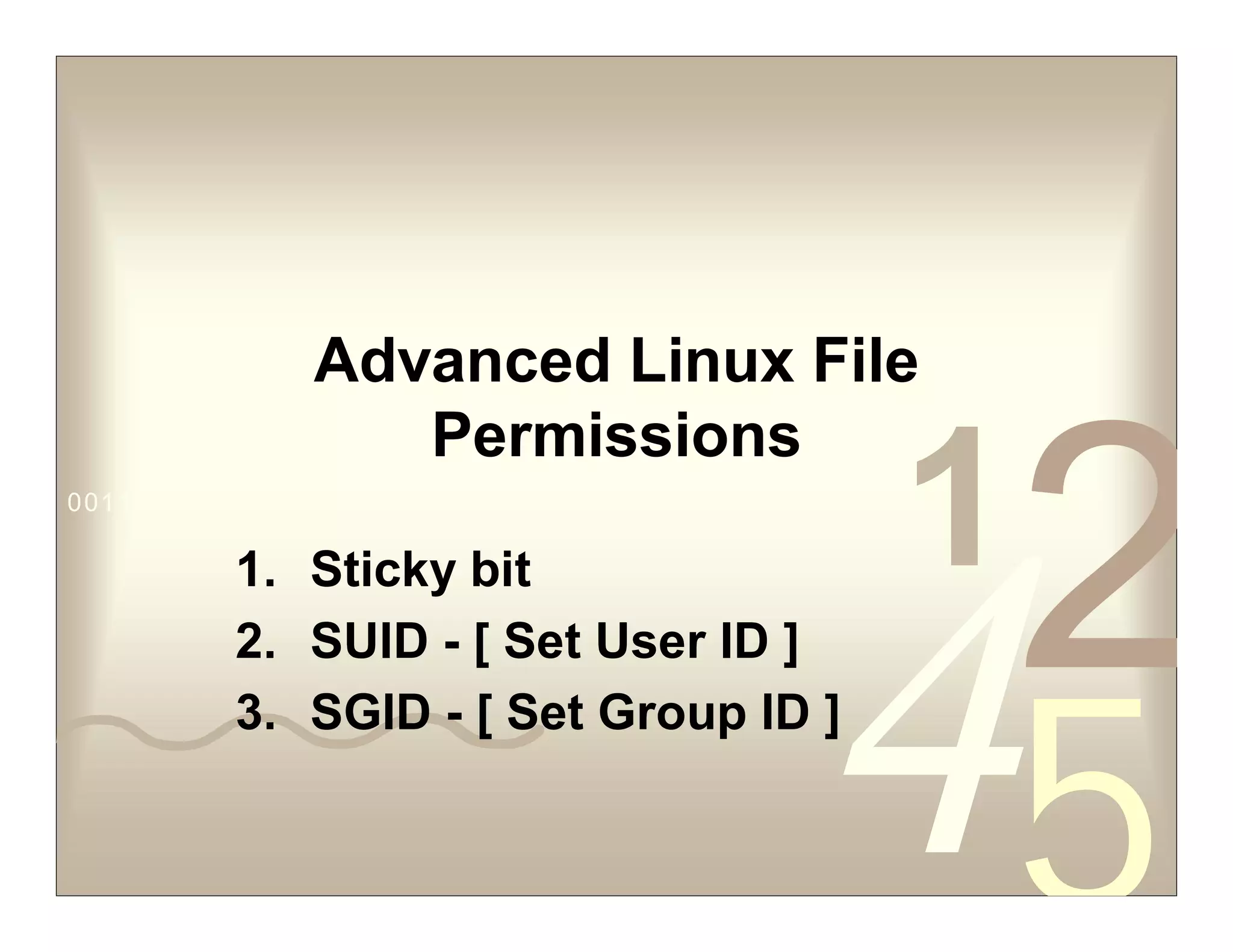 Sticky bit suid sgid | PDF | Operating Systems | Computer Software and ...