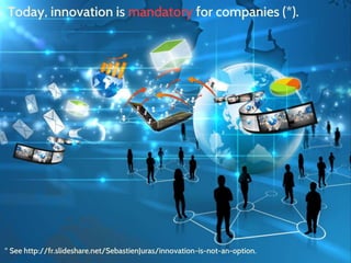 Today, innovation is mandatory for companies (*).
* See http://fr.slideshare.net/SebastienJuras/innovation-is-not-an-option.
 