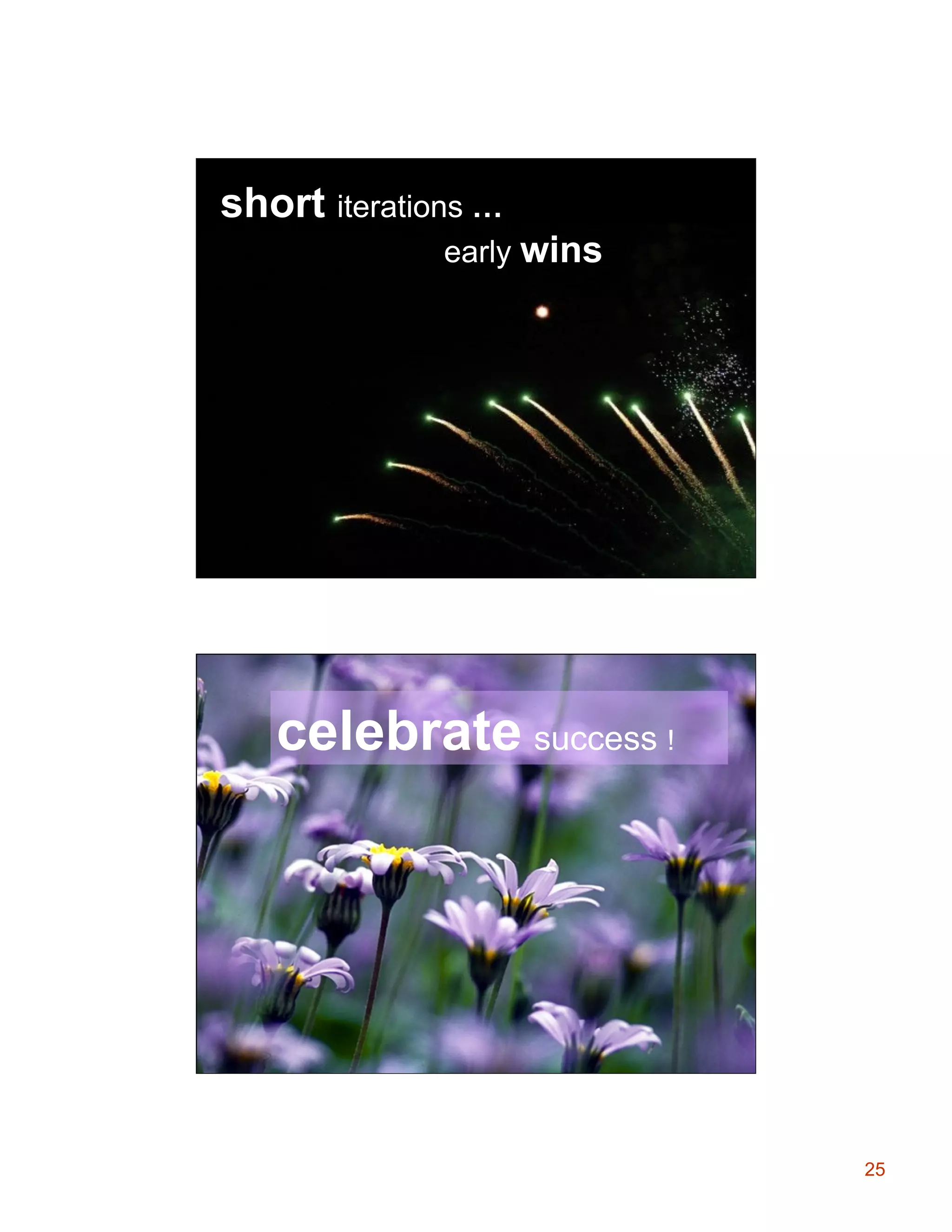 short iterations …
early wins

Collaboration Model

celebrate success !

25

 