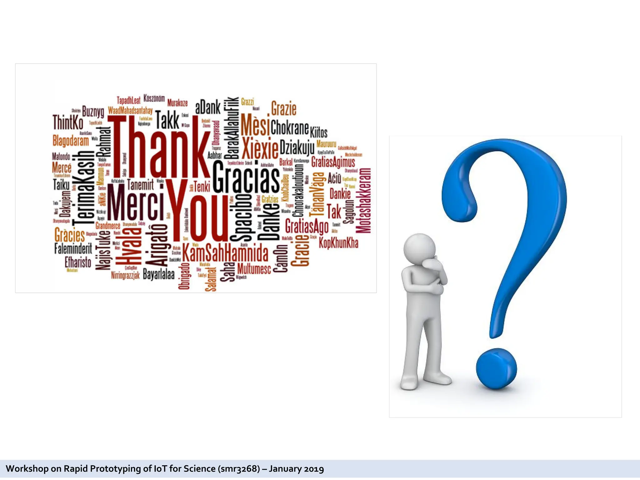 Workshop on Rapid Prototyping of IoT for Science (smr3268) – January 2019
 