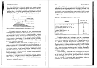 Cavitarao e Choque SUnico 131
(zona de erosJ.o), pr6ximo ao bordo de fuga do perfil, quando a pressao
absoluta do lfquido volta a superar a sua pressao.
...de vaporizayao. Na Fig.
6.3, Pe' ea pressao de estagnayao do llquido ao se chocar com o bordo de
ataque do perfil, Pr' e a pressao de referencia do liquido numa regiao nao
afetada pelo perfil, e, Pv' ea pressiio de vaporizai;iio (vapor pressure).
p
____ aparechnento da cavitavao
/ zona de erosao
- - - - !- - - - - - - - ---- - - - - - - - -·- --
sentido da corrente
L
Fig. 6.3 Cavitar;Uo no dorso de um perfil Jc 1n<iquina de fluxo axial.
Embora a cavitayao seja agravada por maus projetos, ela pode
ocorrer mesmo no melhor projeto de equipamento, desde que este opere
en1 condiy5es desfavoraveis. Neste caso, a soluyao ea adoyao de medidas
para minimizar os efeitos da cavitayao, tal como a injer,;J.o de ar nas
zonas de baixa pressao do rotor e do tubo de sucs;ao de turbinas hidr<lu-
lica~. Os locais ea quantidade dear a ser injetado devem ser escolhidos
_cuidadosamente, pois a introduyao indiscrimi-nada de ar e danosa a
potencia e rendi1nento da turbina.
As bombas e as turbinas hidr<iulicas de grande porte operam usual-
mente nos limites da cavitayao, e1n parte, devido anecessidade de se
trabalhar com rotay6es as mais elevadas possfveis para conseguir reduzir
o gasto de material e aumentar o rendimento e, em parte, devido a
necessidade de atingir grandes alturas de sucyao para reduzir o custo
<las obras de escavayao. Portanto, sendo muitas vezes antiecon6mico
projetar uma turbina a salvo do perigo de cavitayao, procura-se utilizar
materiais resistentes acavitayao.
Ensaios de laborat6rio pennitem classificar os materiais segundo
sua resistencia aerosao por cavitar,;3.o. Como exemplo, eapresentada a
tabela publicada por Mataix2
onde os materiais mais freqtientemente
' MATAIX. C.. Turhmndquinas hidrtiu!icas.
132 Mdquinas de Fluido
empregados na fabricayao dos componentes das m<iquinas de fluxo sao
ordenados, dos mais resistentes aos menos resistentes acavitayao, com
base na sua velocidade de erosao (massa de material retirada por erosao
na unidade de tempo) relativa, totbando como referencia ataxa de erosao
do ayo inoxid<ivel depositado por soldagem (velocidade de erosao rela-
tiva igual a I).
Quadro 6.1 - Velocidade de erosiio relativa de alguns materiais.
Material
A¥o inoxid<ivel soldado, l7o/o Cr - 7% Ni
Fundi9ao de a¥o inoxidllvel 12% Cr
A9o inoxid<ivel soldado 18% Cr - 8% Ni
Bronze ao aluminio
Fundi91io de a90 com 0,33 o/oC
Bronze ao manganes
Fundi9ao de ferro
Velocidade de
erosii.o relativa
3
5
13
37
80
224-375
0 Quadro 6.1 1nostra que a fundic;ao de ferro nao erecomendada
para as partes da maquina expostas a cavitar,;ao, enquanto o ar,;o
inoxid<lvel, coin propory6es de cromo de 13 a 17% e de niquel de 4 a
7o/o, pela alta tenacidade, elevado limite de elasticidade e dureza
apresenta uma consider<ivel resistencia aeros3.o por cavitayao aliada a
boas propriedades de soldagem e usinagem. A presenyade veios de grafite
no ferro fundido cinzento, de maneira semelhante apresenya de impu-
rezas e de inclus6es nao inet<ilicas em outros materiais, diminuem a
resistencia as cargas puls<iteis da cavitayao por se constitufrem em niicleos
de falha por fadiga.
0 ayo inoxid<ivel e empregado como recobrimento por solda <las
zonas mais expostas acavitayao, como chapa soldada nas superffcies
das pas do rotor, ou, mais raramente, pelo elevado custo, na construyao
de todo o rotor. A pesquisa sobre o uso de polfmeros para recobrir super-
ficies tern avanyado e o emprego de varios pl3.sticos a base de epoxy e
poliuretano tern apresentado resultados satisfat6rios.
 