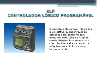 Dispositivos eletrônicos integrados
à um software, que através de
comandos pré-programados,
executam uma série de funções,
com o objetivo de automatizar e
controlar dados dos sistemas da
máquina, impedindo seu mau
funcionamento.
 