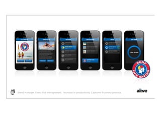 Event Manager. Event risk management. Increase in productivity. Captured business process.
 