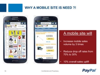 PAYPAL MOBILE OPTIMIZED PAYMENT

Checkout

18

Login

Confirm
Payment

Confidential and Proprietary

Order
Confirmation

 