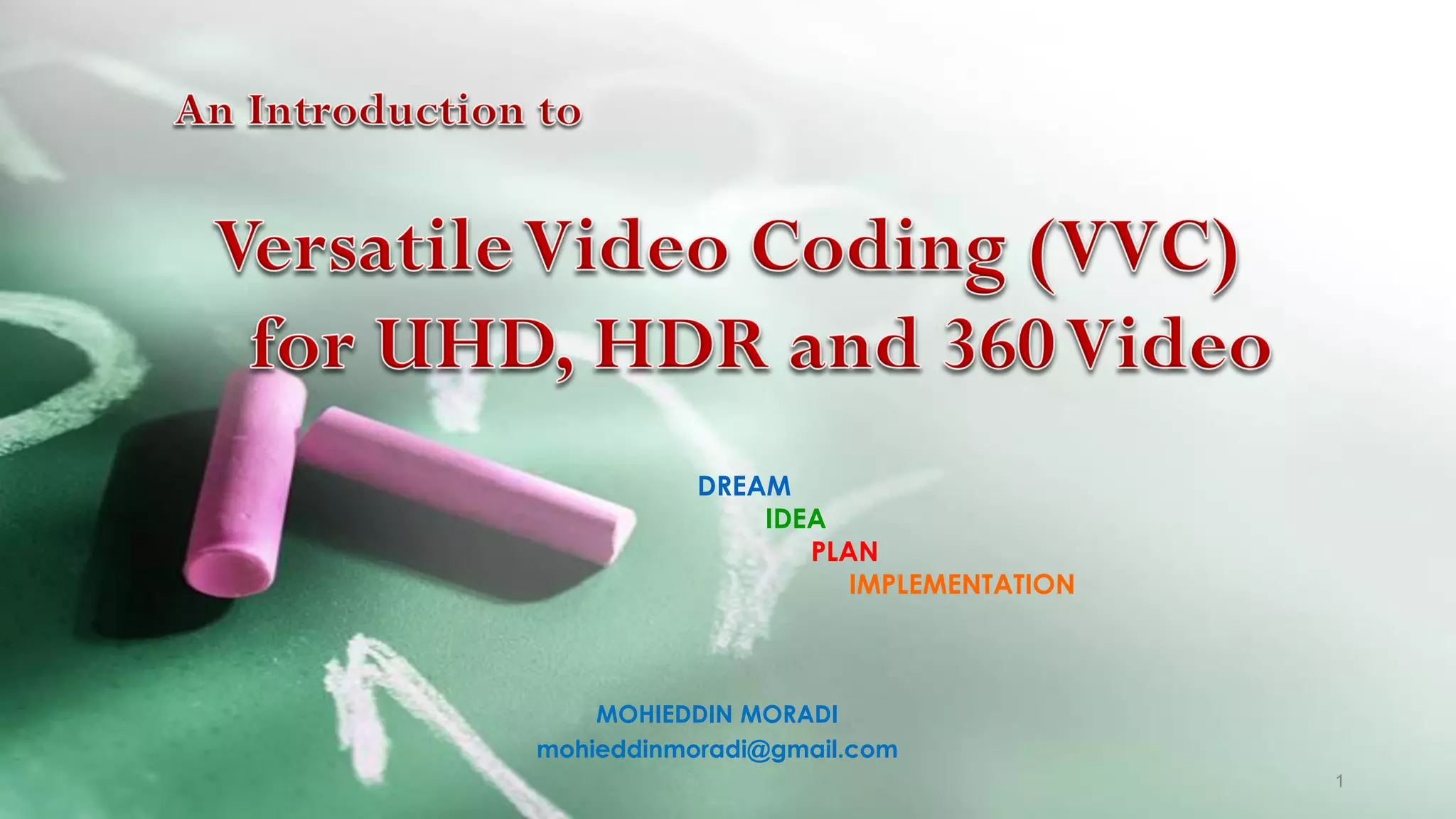 An Introduction to Versatile Video Coding (VVC) for UHD, HDR and 360 ...