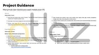 Project Guidance
Menyimak dan berbicara saat melakukan P5
 