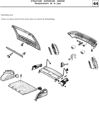 44
SSSSTTTTRRRRUUUUCCCCTTTTUUUURRRREEEE SSSSUUUUPPPPEEEERRRRIIIIEEEEUUUURRRREEEE AAAARRRRRRRRIIIIEEEERRRREEEE
RRRReeeemmmmppppllllaaaacccceeeemmmmeeeennnntttt ddddeeee llllaaaa jjjjuuuuppppeeee
DESHABILLAGE
Toutes ces pièces doivent être mises dans un chariot de déshabillage.
 