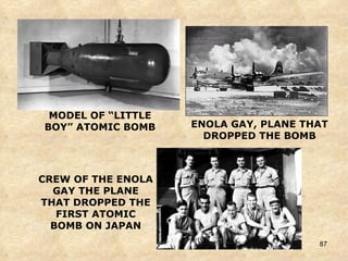 MODEL OF “LITTLE BOY” ATOMIC BOMB CREW OF THE ENOLA GAY THE PLANE THAT DROPPED THE FIRST ATOMIC BOMB ON JAPAN ENOLA GAY, PLANE THAT DROPPED THE BOMB 