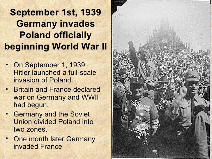 the beginning of the first world war with the german invasion of poland The two dates most often mentioned as “the beginning of world war ii” are july 7, 1937, when the “marco polo bridge incident” led to a prolonged war between japan and china, and september 1, 1939, when germany invaded poland, which led britain and france to declare war on hitler’s nazi state in retaliation. the beginning of the first world war with the german invasion of poland The two dates most often mentioned as “the beginning of world war ii” are july 7, 1937, when the “marco polo bridge incident” led to a prolonged war between japan and china, and september 1, 1939, when germany invaded poland, which led britain and france to declare war on hitler’s nazi state in retaliation.