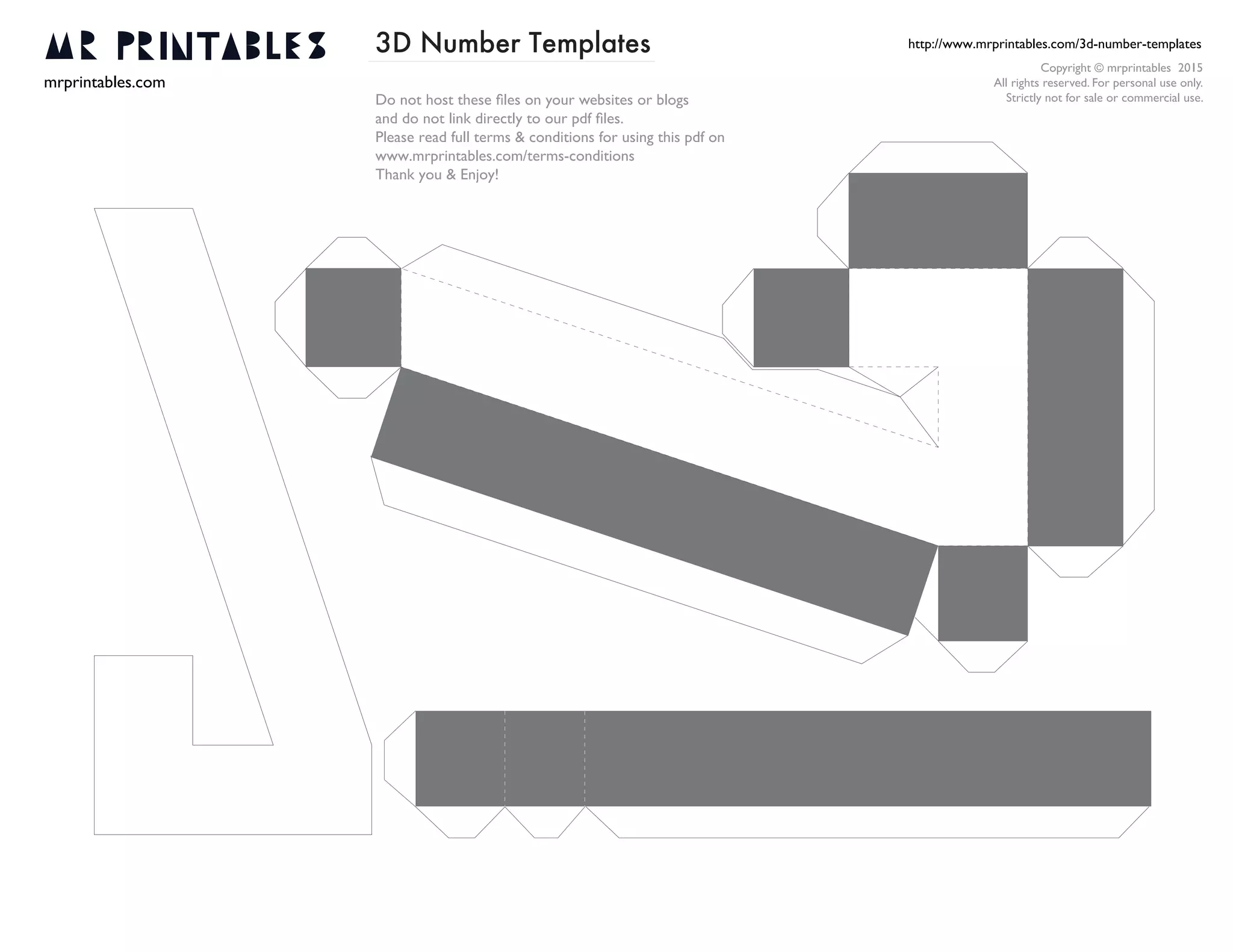 Mr printables-3d-number-templates | PDF