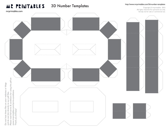 Mr printables-3d-number-templates | PDF