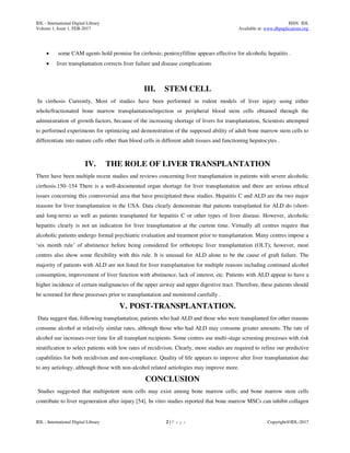 Stem Cell Therapy in Liver Cirrhosis | PDF
