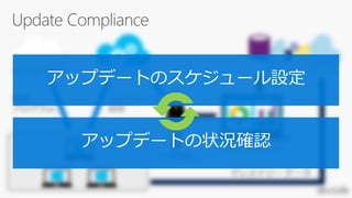 Windows Update Microsoft Intune テレメトリー サービス
Update Compliance
 