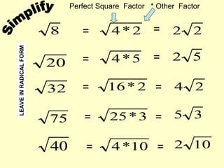 Comprehensive Guide to Simplifying Radicals and Roots in Mathematics | PPT