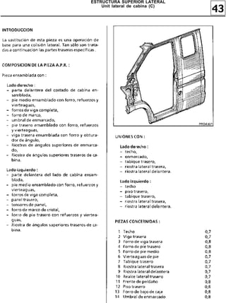 ESTRUCTURA SUPERIOR LATERAL
    Unit lateral de cabina (C)
                                 43
 