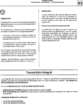 REMOLCADO
Transmisión automática - Particularidades
                                            03
 