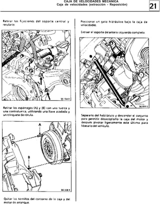 21
CAJA DE VELOCIDADES MECANICA
Caja de velocidades (extracción - Reposición)
 